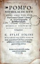 De Sitv Orbis Libri Tres. Hermolai Barbari.Castigationes. C. Ivlii Solini Polyhistor