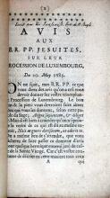 Avis Aux RR. PP. Jesuites, Sur Leur Procession De Luxembourg, Du 20. May 1685
