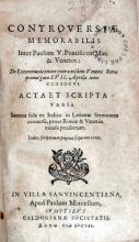 Controversiae Memorabilis Inter Paulum V. Pontificem Max. & Venetos... (Vol. I)