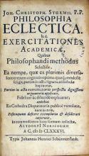 Philosophia Eclectica. h.e. Exercitationes Academicae, Quibus...