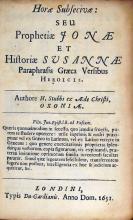 Horae Subsecivae: Seu Prophetiae Jonae Et Historiae Susannae