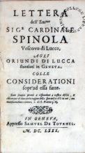 Lettera…Agli Oriundi Di Lucca stantiati in Geneva. Colle Considerationi...