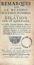 Remarques Sur La Réponse de M. L'Archev. De Cambray, a la Relation...