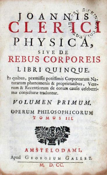 Physica, .Volumen Primum (-Secundum). Operum Philosophicorum Tomus III (-IV)