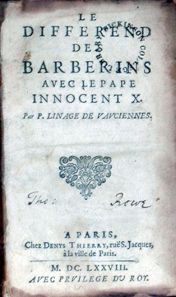 Le Differend Des Barberins Avec Le Pape Innocent X