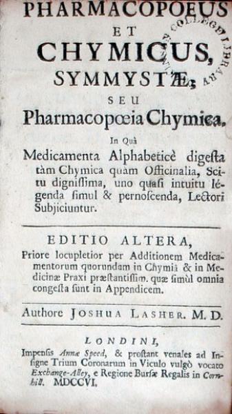 Pharmacopoeus Et Chymicus, Symmystae: Seu Pharmacopoeia Chymica