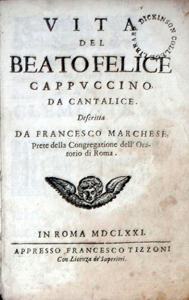 Vita Del Beato Felice Cappvccino, Da Cantalice