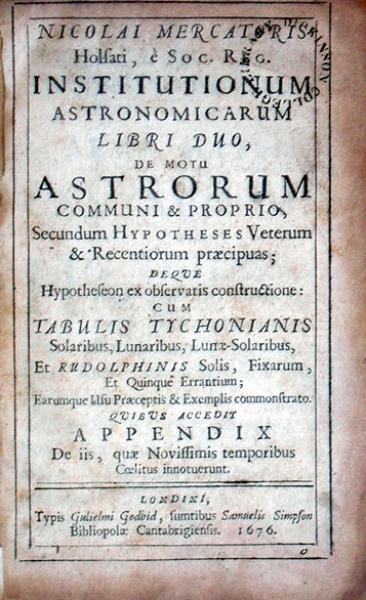 Institutionum Astronomicarum Libri Duo, …Cum Tabulis Tychonianis...