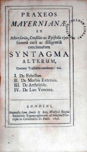  Praxeos Mayernianae .Syntagma Alterum, Quatuor Tractatus continens...