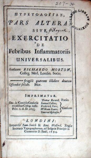 Πυρετολογιας, Pars Altera: Sive, Exercitatio De Febribus Inflammatoriis Universalibus