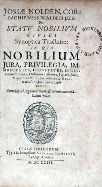 De Statv Nobilivm Civili Synoptica Tractatio: In Qva Nobilium Jura...