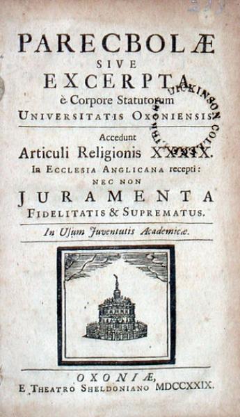Parecbolae Sive Excerpta è Corpore Statutorum Universitatis Oxoniensis...