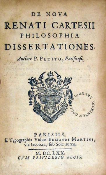 De Nova Renati Cartesii Philosophia Dissertationes