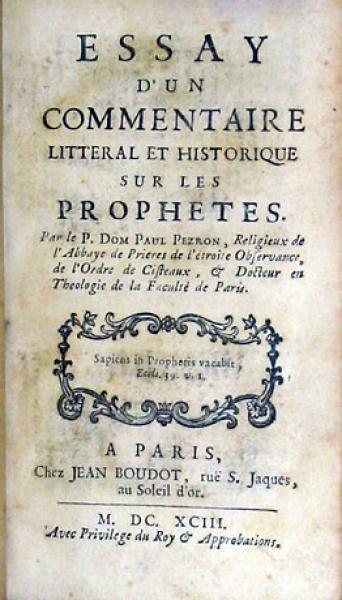 Essay D'Un Commentaire Litteral Et Historique Sur Les Prophetes