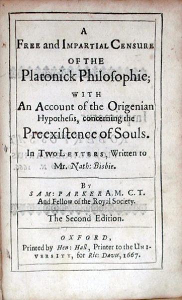 A Free and Impartial Censure of the Platonick Philosphie