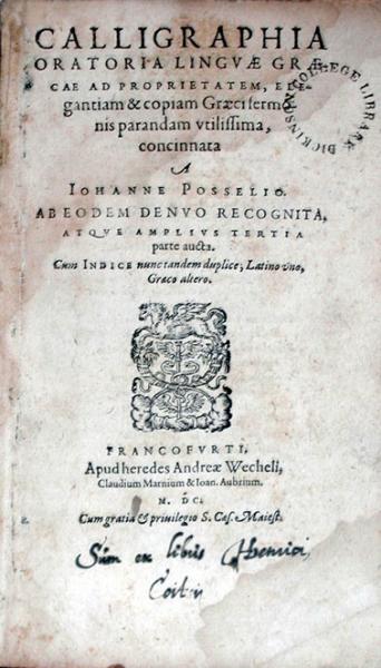 Calligraphia Oratoria Lingvae Graecae