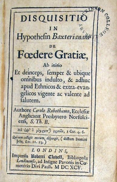 Disquisitio in Hypothesin Baxterianam De Foedere Gratiae