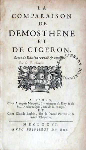 La Comparaison De Demosthene Et De Ciceron