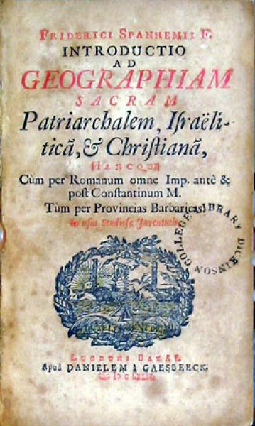 Introductio Ad Geographiam Sacram Patriarchalem, Israëlitica, & Christiana
