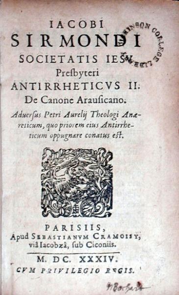 Antirrheticvs II. De Canone Arausicano