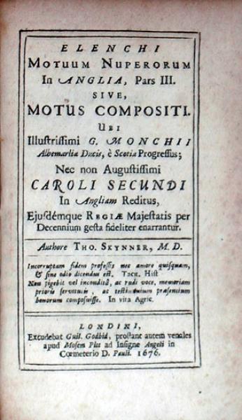 Elenchi Motuum Nuperorum In Anglia, Pars III. Sive, Motus Compositi