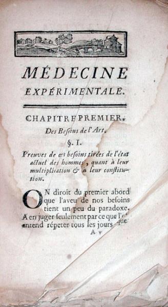 Médecine expérimentale, ou résultat de nouvelles observationes pratiques et anatomiques