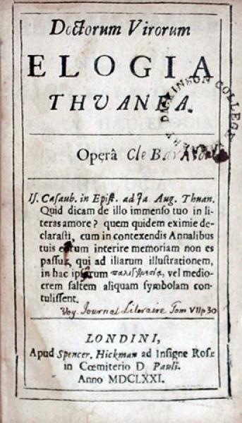Doctorum Virorum Elogia Thuanea