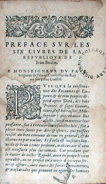 Les six livres de la république, ensemble une apologie de René Herpin...