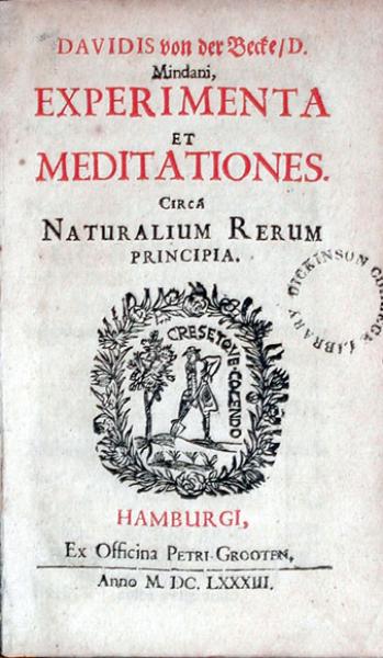 Experimenta et Meditationes. Circa Naturalium Rerum Principia