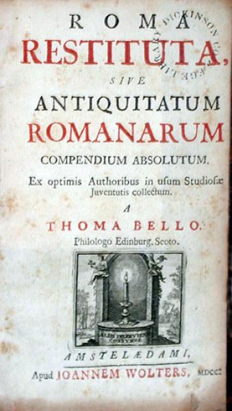 Roma Restituta, sive Antiquitatum Romanarum compendium absolutum