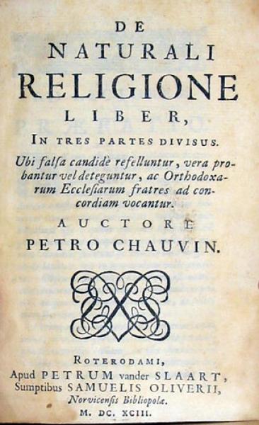 De Naturali Religione Liber, In tres partes divisus