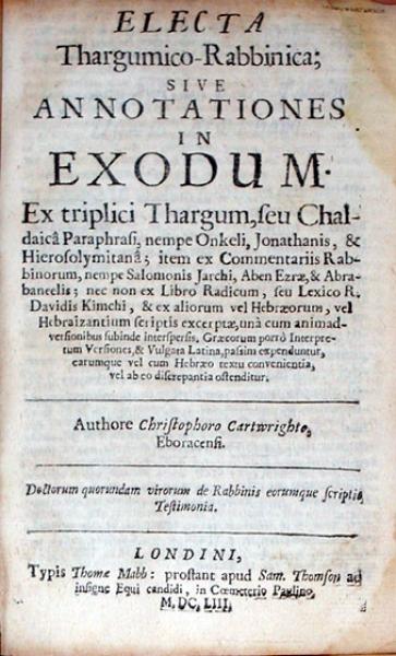 Electa Thargumico-Rabbinica; Sive Annotationes in Exodum