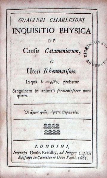 Inquisitio Physica De Causis Cantameniorum, & Uteri Rheumatismo