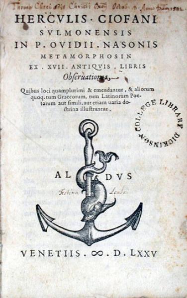 In P. Ovidii. Nasonis Metamorphosin Ex. XVII. Antiqvis...