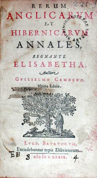 Rerum Anglicarvm et Hibernicarvm Annales, Regnante Elisabetha