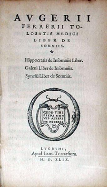 Liber De Somniis. Hippocratis de Insomniis Liber...