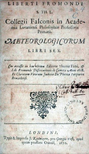 Meteorologicorum Libri Sex. Cui accessit in hac ultima Editione...
