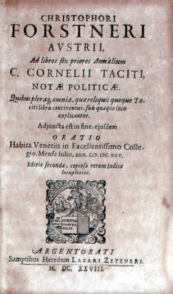 Ad libros sex priores Annalium C. Cornelii Taciti, Notae Politicae...