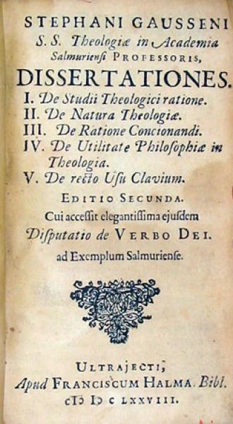 Dissertationes. De Studii Theologici ratione. Editio Secunda