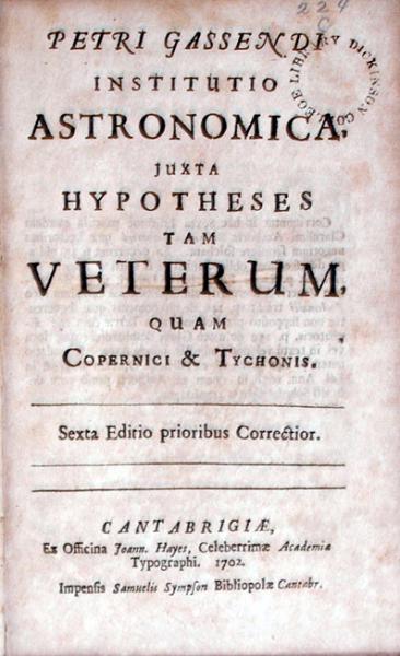 Institutio Astronomica, Juxta Hypotheses Tam Veterum, Quam Copernici...