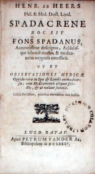 Spadacrene Hoc Est Fons Spadanus, Accuratissime descriptus...