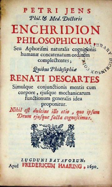 Enchridion Philosophicum, Seu Aphorismi naturalis cognitionis humanae...