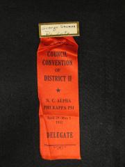 Phi Kappa Psi Convention Pin and Ribbon, 1937