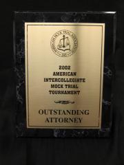 Mock Trial plaque, 2002