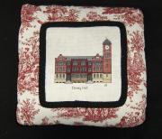 Cross Stitched Pillow of Denny Hall, c.1960