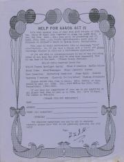 Altland's Ranch "Performer Application for Aphrodisiactic April Acts of Kindness [AAOK] Act IV" Poster - April 27, 1991