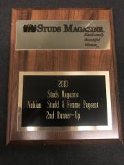 STUDS Magazine Nubian Studd and Femme Pageant Plaque - 2010