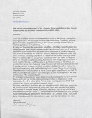 History of the Lavender Letter - undated