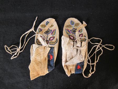 Floral Design Beaded Moccasins, c.1890