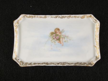 White Tray with Cherub, c.1890